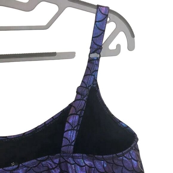 Torrid Purple Iridescent Mermaid Wireless Flounce Bikini Top Size 1 Women’s - Picture 12 of 15